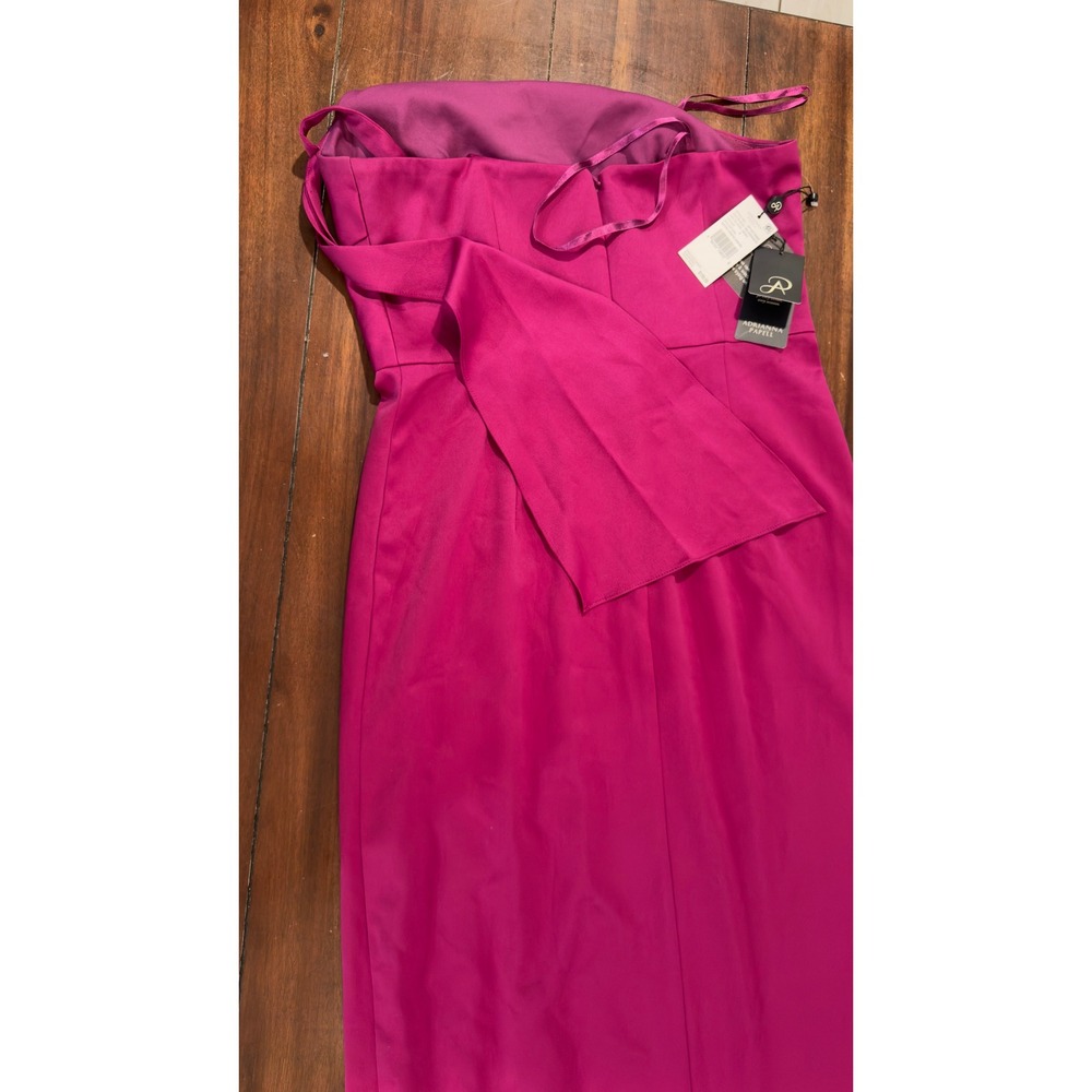 Adrianna Papell Women's Satin Crepe Dress Evening Gown Wild Magenta SZ 6 NEW NWT - Picture 11 of 16